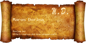 Maros Dorina névjegykártya